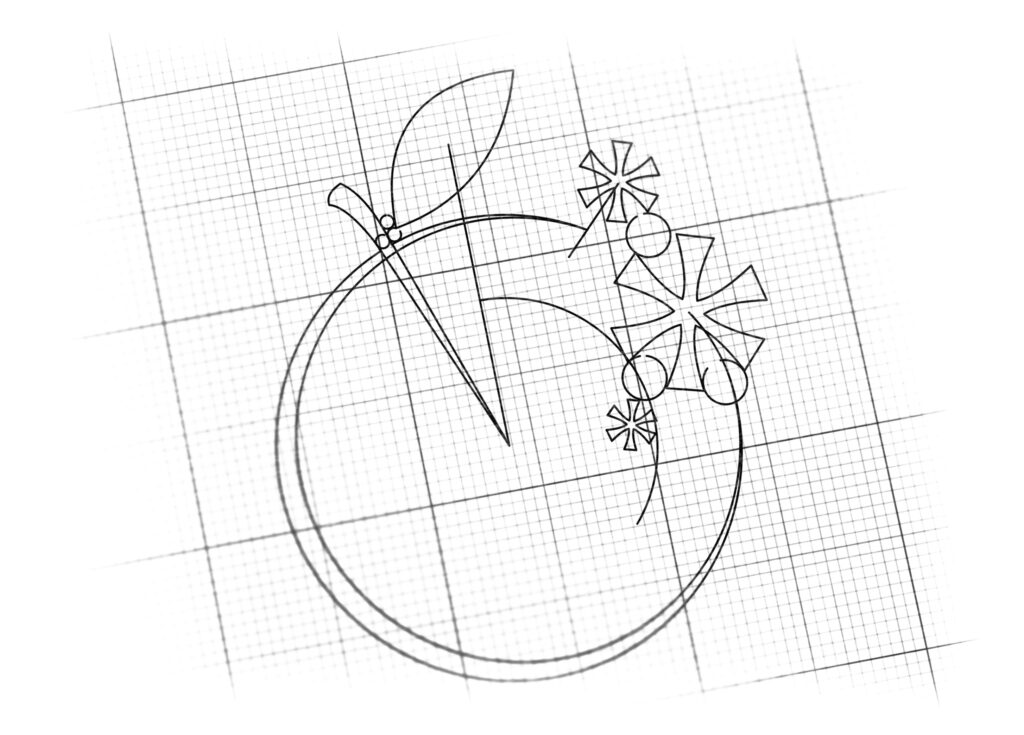 Freeze Fruit Logo Sketch detail