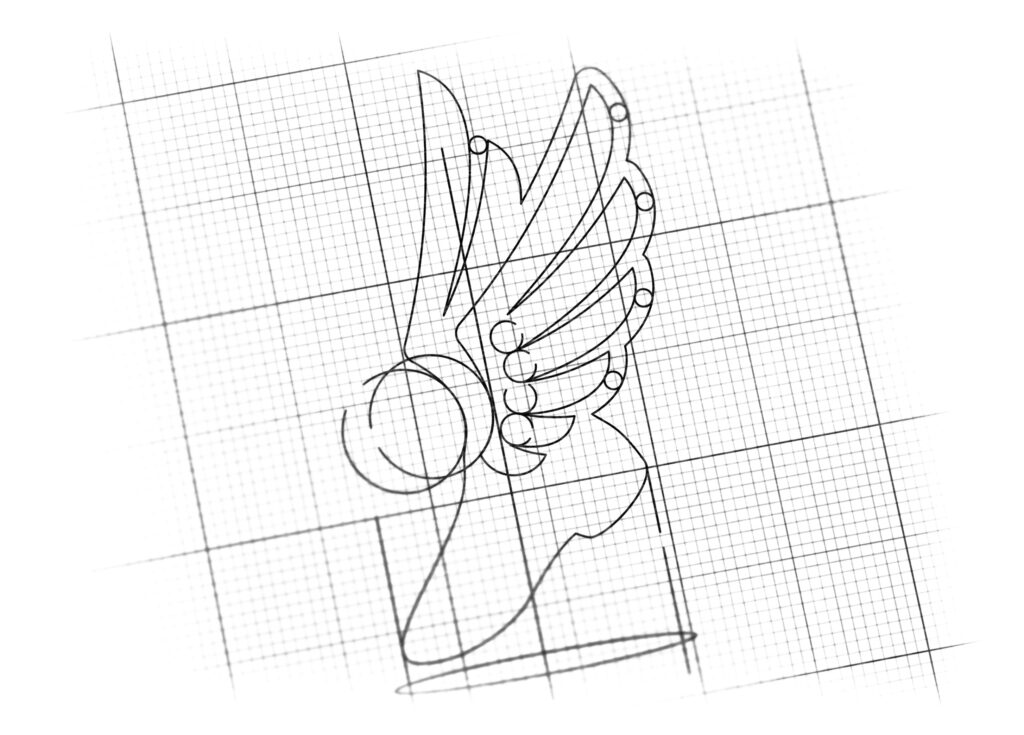 online airplane ticket logo Sketch detail